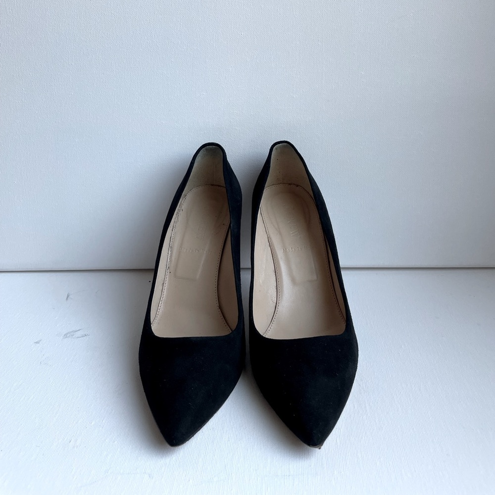 J.Crew black suede leather heels size 6